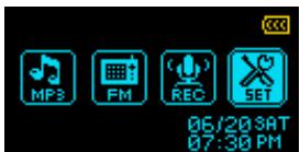 TRANSCEND MP650 - The Settings Menu - 1