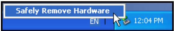 TRANSCEND MP650 - Removing the MP650 in Windows ^® Me, 2000, XP and Vista - 1