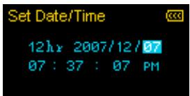 TRANSCEND MP650 - Set Date / Time - 3