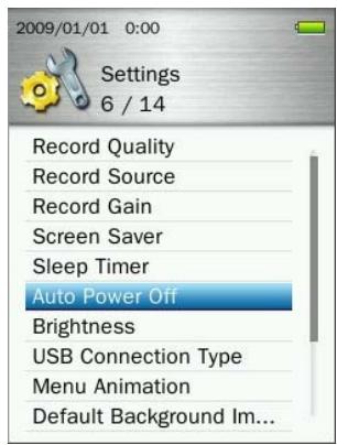 TRANSCEND MP860 - Auto Power Off - 1
