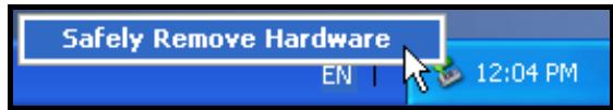 TRANSCEND MP860 - Disconnecting the MP860 in Windows® 2000, XP and Vista - 1
