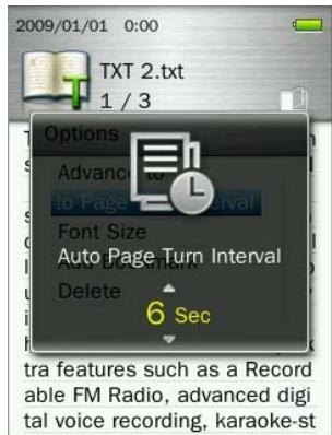 TRANSCEND MP860 - Auto Page Turn Interval - 2