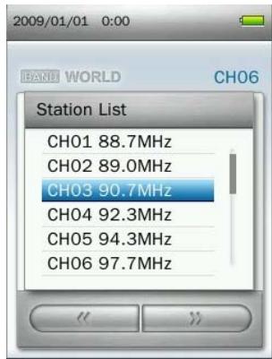 TRANSCEND MP860 - Recalling a Saved Station - 2