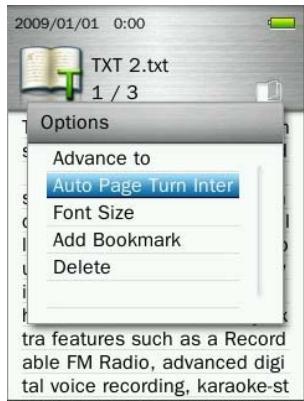 TRANSCEND MP860 - Auto Page Turn Interval - 1