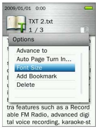 TRANSCEND MP860 - Font Size - 1