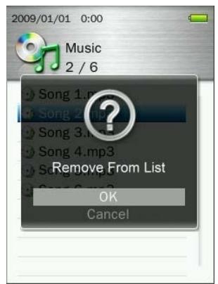 TRANSCEND MP860 - Removing a Song from My Playlist - 4