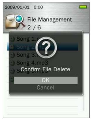 TRANSCEND MP860 - - Deleting Files - 2