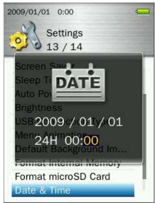 TRANSCEND MP860 - Date &amp; Time - 2