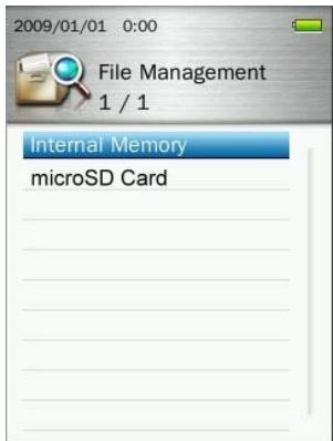 TRANSCEND MP860 - Browsing the Internal Memory or microSD Card - 2