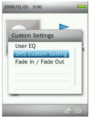 TRANSCEND MP860 - SRS Custom Settings: - 1