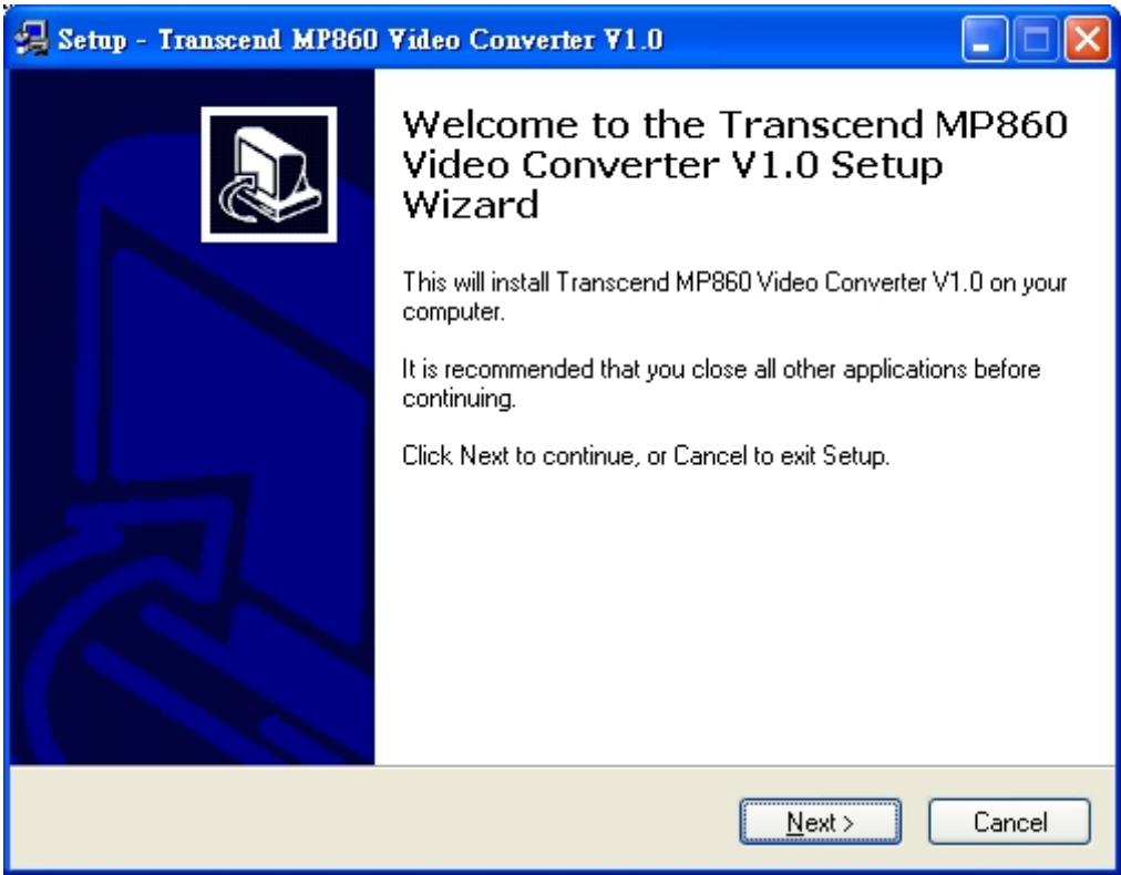 TRANSCEND MP860 - ■ Installing the MP860 Software - 2
