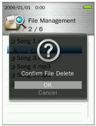 TRANSCEND MP860 - - Deleting Files - 2