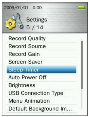 TRANSCEND MP860 - Sleep Timer - 1