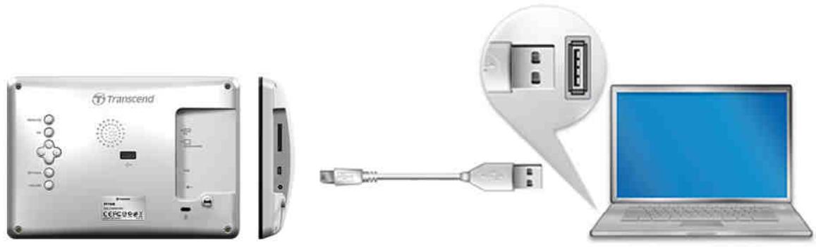 TRANSCEND PF700 - Connecting to a Computer - 1