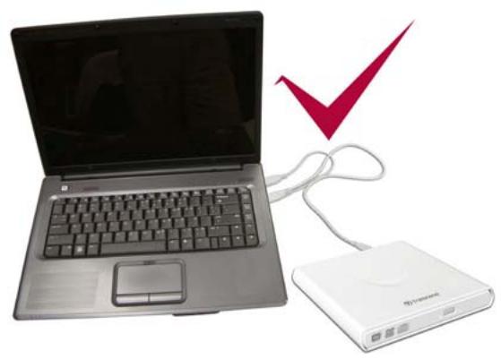 TRANSCEND PORTABLE DVD WRITER - My computer does not recognize CD/DVD Writer - 2