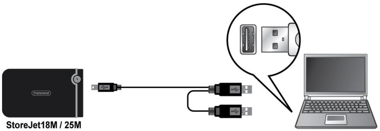 TRANSCEND STOREJET 18M - Connecting to a Computer - 2