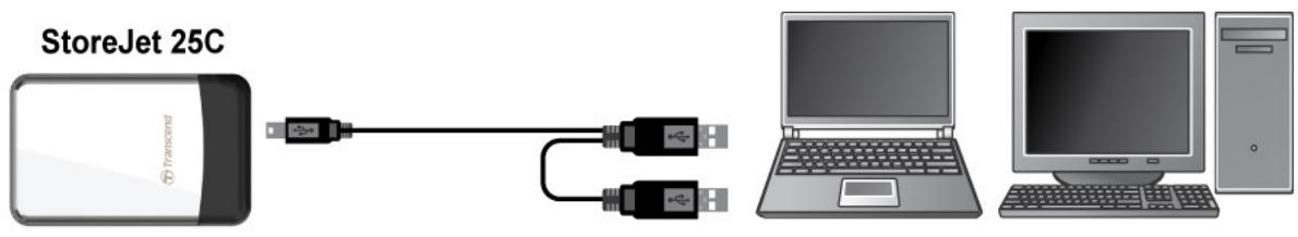 TRANSCEND STOREJET 25C - Connecting to a Computer - 2