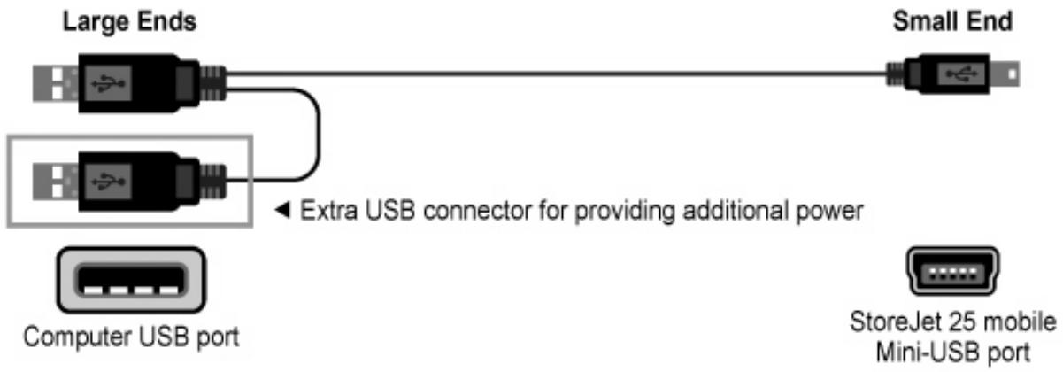 TRANSCEND STOREJET 25M - Connecting to a Computer - 1