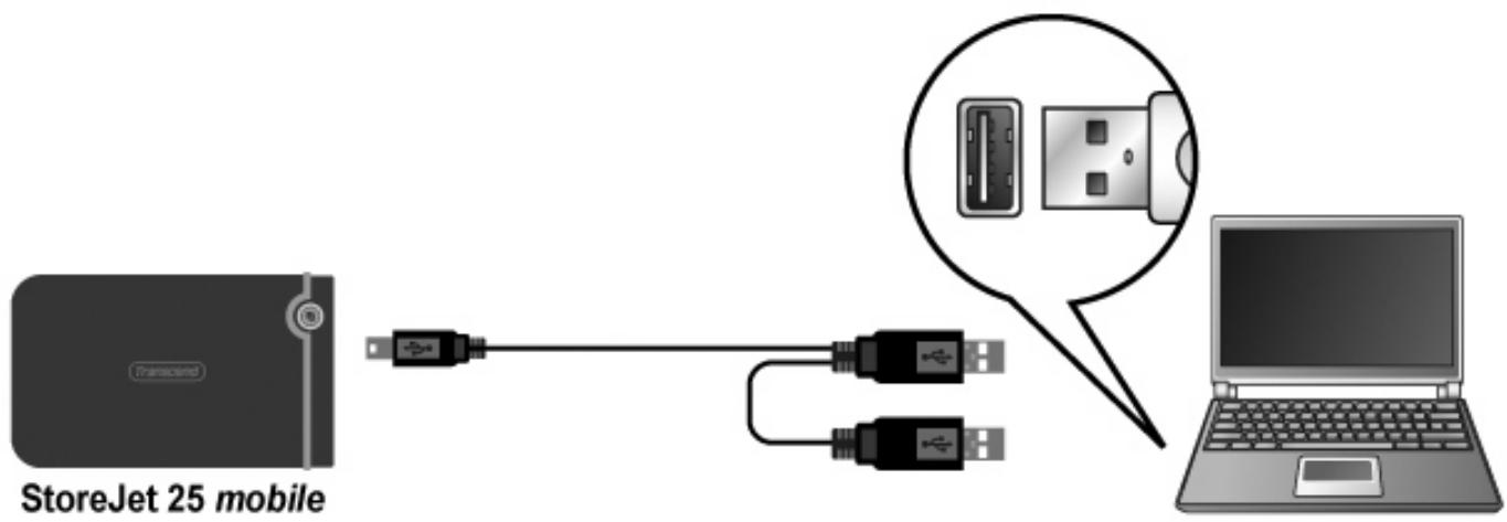 TRANSCEND STOREJET 25M - Connecting to a Computer - 2