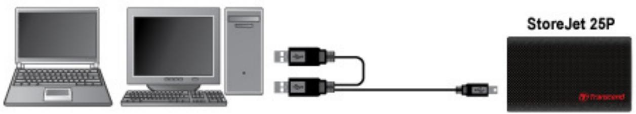 TRANSCEND STOREJET 25P - Connecting to a Computer - 2