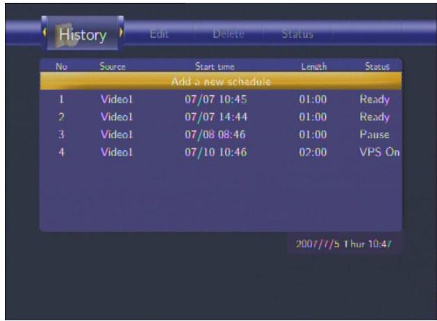 EMTEC HDD MOVIE CUBE R100 - Viewing Recording History - 1