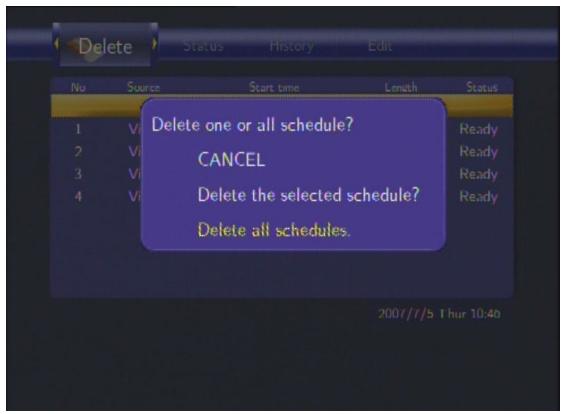 EMTEC HDD MOVIE CUBE R100 - Deleting Schedules - 1