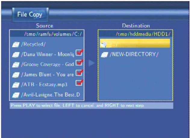 EMTEC HDD MOVIE CUBE R100 - Step 3: Select the destination folder to store the above files. - 1