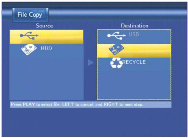 EMTEC HDD MOVIE CUBE R100 - File Copy Menu - 2