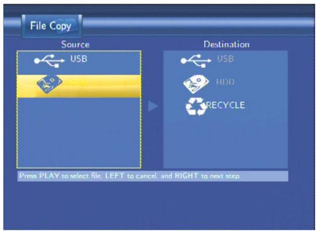 EMTEC HDD MOVIE CUBE R100 - File Copy Menu - 1