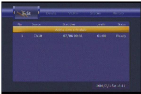EMTEC HDD MOVIE CUBE R100 - Create a New Schedule - 1