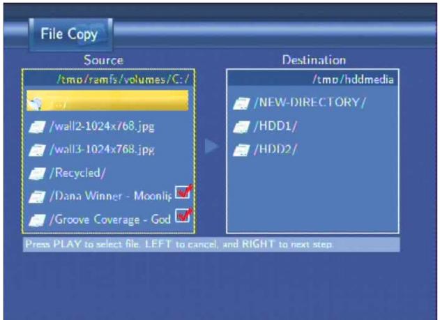EMTEC HDD MOVIE CUBE R100 - Step 2: Select the source files you want to copy. - 1