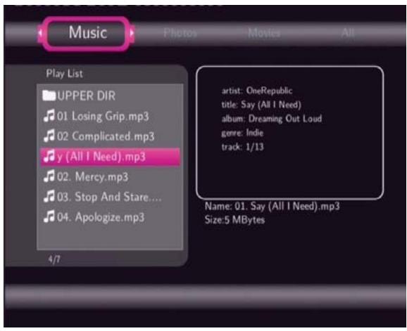 EMTEC HDD MOVIE CUBE S800 - Browsing the playlist - 1