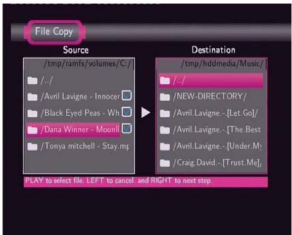 EMTEC HDD MOVIE CUBE S800 - File Copy Menu - 4