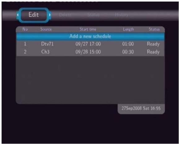 EMTEC HDD MOVIE CUBE S800 - Editing Schedule - 1