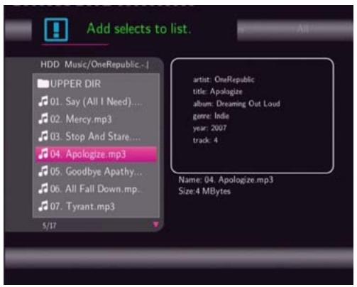 EMTEC HDD MOVIE CUBE S800 - Adding files to the playlist - 2
