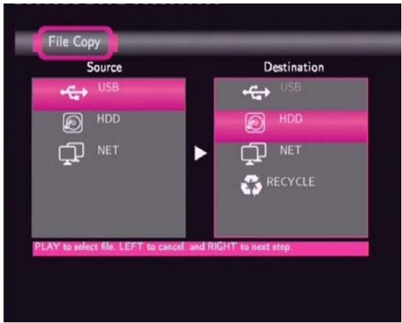 EMTEC HDD MOVIE CUBE S800 - File Copy Menu - 2