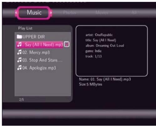 EMTEC HDD MOVIE CUBE S800 - Browsing the playlist - 2