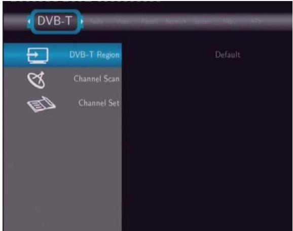 EMTEC HDD MOVIE CUBE S800 - Changing DVB-T TV settings - 1