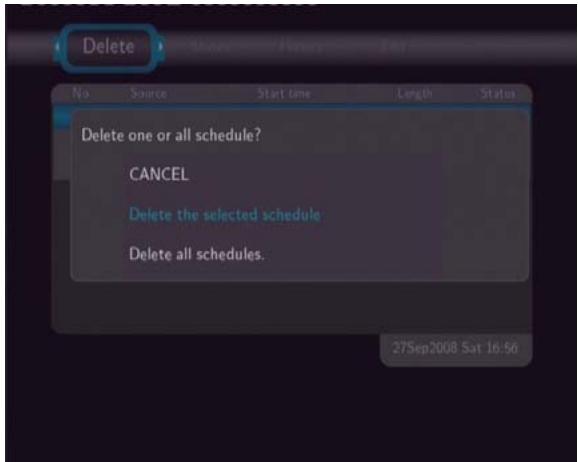 EMTEC HDD MOVIE CUBE S800 - Deleting Schedules - 1