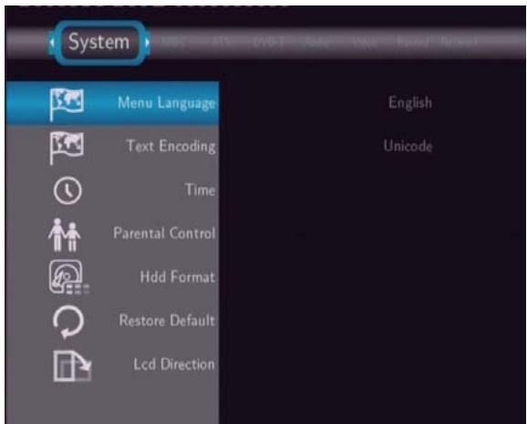 EMTEC HDD MOVIE CUBE S800 - Changing System Settings - 1