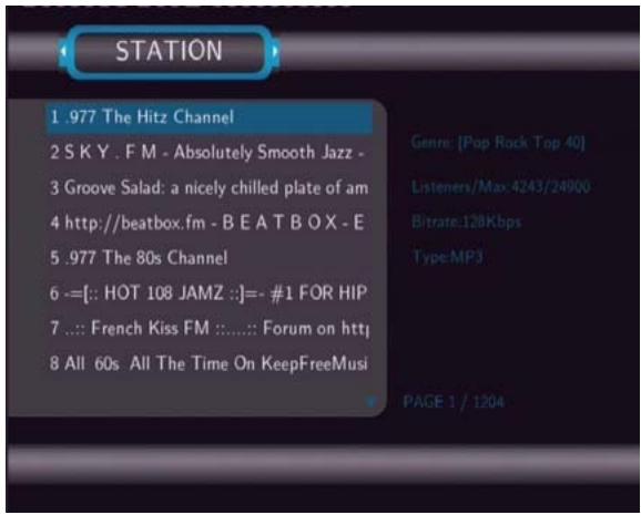 EMTEC HDD MOVIE CUBE S800 - Station List Menu - 1