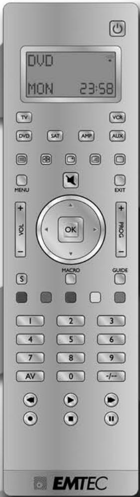 EMTEC TLCOMMANDE UNIVERSELLE LCD 6 EN 1 H360 - Universal Remote Control User guide H340 - H360 - H380 - 1