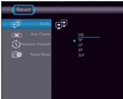 EMTEC HDD MOVIE CUBE P800 - Changing Record Settings - 1