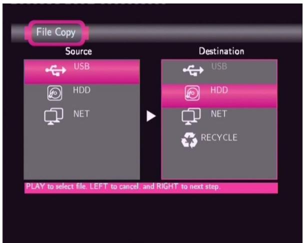 EMTEC HDD MOVIE CUBE S120 - File Copy Menu - 2