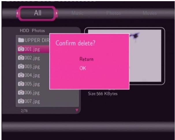 EMTEC HDD MOVIE CUBE S120 - Deleting Files - 1