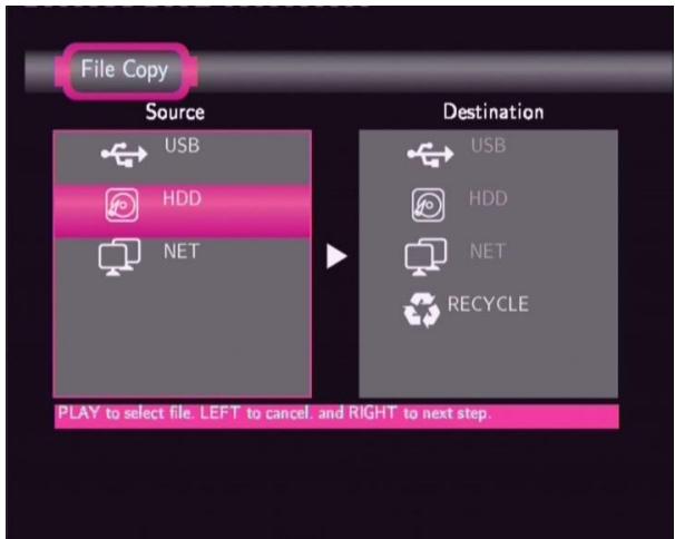EMTEC HDD MOVIE CUBE S120 - File Copy Menu - 1