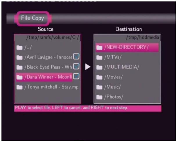 EMTEC HDD MOVIE CUBE S120 - File Copy Menu - 3