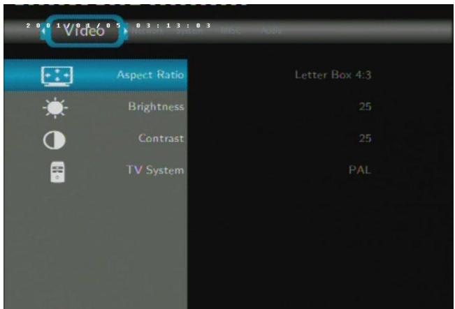 EMTEC HDD MOVIE CUBE S120 - Changing Video Settings - 1