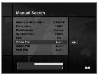HUMAX NA-FOX - - Video PID/Audio PID/PCR PID - 1