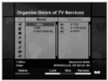 HUMAX CI-5100 - To group the services into Favourites; - 1